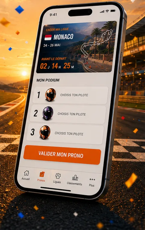 Grid Team prediction screen: podium to fill in and a submit button
