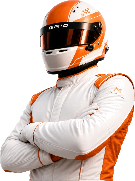 Grid Team driver in an F1 race suit